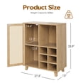 thumbnail image 2 of Aukfa Rattan Sideboard Cabinet with Wine Rack, Wooden Buffet Bar Cabinet with Storage for Kitchen, Dining Room,Black, 2 of 8