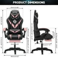 thumbnail image 5 of Hoffree Gaming Chair with Speakers PU Leather Office Chair with Footrest and LED Lights Ergonomic Gamer Chair with Massage Lumbar Support and Headrest Adjustable Swivel for Home Office 300lb, 5 of 7