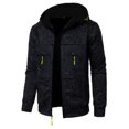 thumbnail image 2 of RYDCOT Mens Hoodies Knit Sweater, Full Zip Fleece Lined Cardigan Sweatshirt Jacket Casual Regular Fit Knit Hooded Men Sweatshirt Jacket Black, 2 of 6
