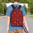 thumbnail image 4 of Goofa Snowflakes On A Buffalo Plaid Pattern Lightweight Student Backpack for School, Water-Resistant, Adjustable Straps, Fits 15" Laptop, Multiple Pockets for Books, Accessories, 4 of 6