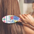 thumbnail image 4 of Hair Brush Pioneer Colorful Floral Cushion Base Hair Brushes Touch Paddle Oval Hairbrush, 4 of 7