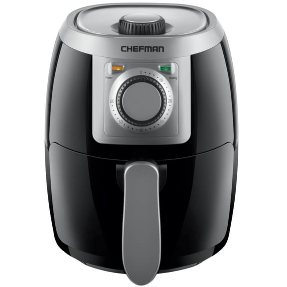 Chefman Turbo-Fry Air Fryer with Adjustable Temp Control, 2 Qt Capacity, Black