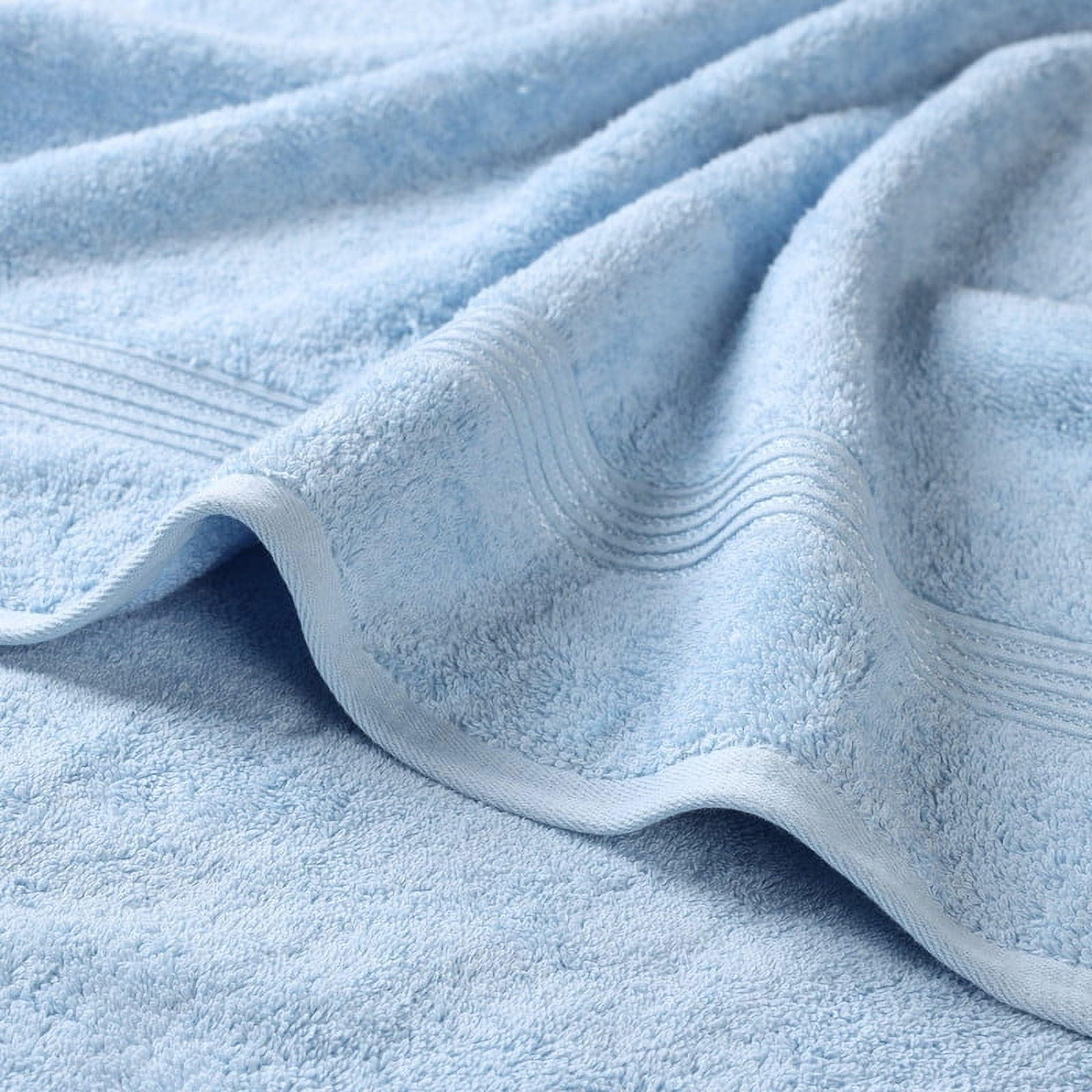 Superior Egyptian Cotton Absorbent Light Blue Hand Towel Set of 8
