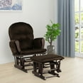 thumbnail image 3 of Gymax Baby Nursery Relax Rocker Rocking Chair Glider & Ottoman Set w/ Cushion Brown, 3 of 10