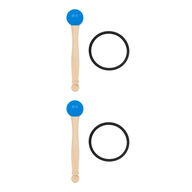 Cuenco de cristal de madera maciza Toystoory Palillo para golpear Instrumento de percusión Azul 2Conjunto