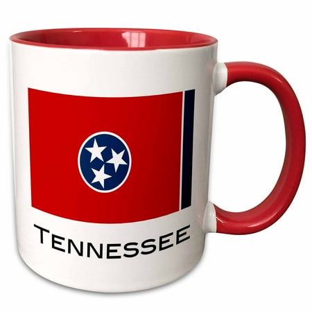 

3dRose Tennessee State Flag - Two Tone Red Mug 11-ounce