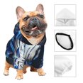 thumbnail image 3 of Fotbe Futuristic Blue Light White Tiger Print Small Dog Sweater Hoodies Pet Grey Hooded Soft Fleece Sweatshirts with Pocket Fall Winter Puppy Cat Sweaters Warm Clothes-X-Large, 3 of 7