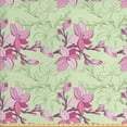 thumbnail image 1 of Floral Fabric by the Yard Upholstery, Illustration of Outline and Pinkish Designed Flowers Blooming, Decorative Fabric for DIY and Home Accents, Pink Pale Pink by Ambesonne, 1 of 4