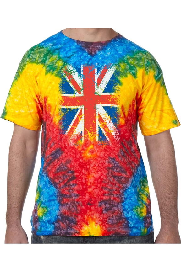 Union Jack Tie Dye Tee Shirt - Woodstock, Medium Kids (10-12)
