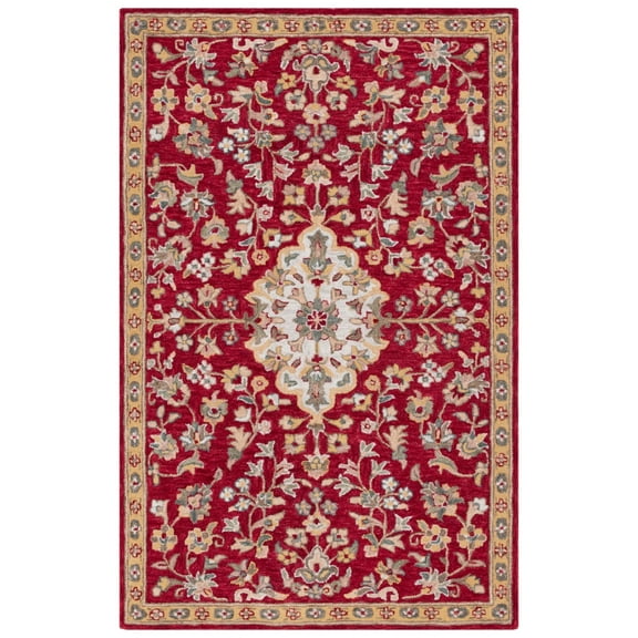 SAFAVIEH Blossom Layla Floral Runner Rug, Red/Ivory, 2'3" x 8'