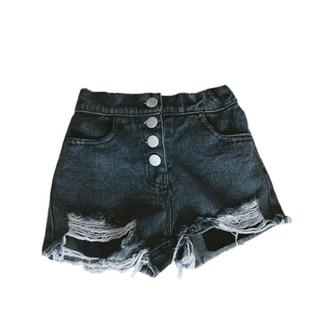 

NovaDollz 2-7T kid Girl s Denim Shorts Ripped Frayed Raw Hem Jeans Summer Shorty Shorts