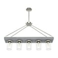 thumbnail image 2 of Hunter - Devon Park 5-light Brushed Nickel, Large Chandelier, Dimmable, Rustic Style, Linear Shaped, for Bedrooms, Dining, Living Rooms - 19007, 2 of 11