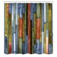 thumbnail image 2 of Ambesonne Wooden Print Shower Curtain, Grunge Rustic Print, 69"Wx84"L, Slate Blue, 2 of 4