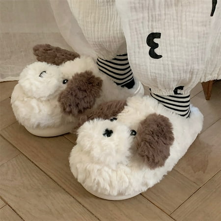 

Slippers Clearance Women Plush Dog Slippers Fashion Indoor Home Thick Bottom Anti-Skid Outdoor Wear