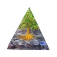 thumbnail image 1 of Molde piramidal para reunir riqueza, prosperidad, peridoto, gema curativa, resina, escritorio, oficina, 1 of 7