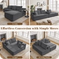 thumbnail image 4 of 106" Modular Cloud Sectional Sofa, L-Shape Sofa for Living Room, 57" Deep Boneless Couch with 5 Pillows, Cup Holders & Side Pockets, Ultra-Soft Corduroy, No Assembly,Right-Facing Chaise,Dark Grey, 4 of 9