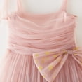 thumbnail image 6 of CUZIBR Toddler Girls Dress Lace Up Spaghetti Strap Sleeveless Big Bow Tiered Layered Solid Color High Waist Dresses Clothes,Pink,12-18 Months, 6 of 7