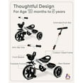 thumbnail image 4 of 2-in-1 Toddler Tricycle- Extended Push Handle for Effortless Push, Gift Trike, Kids Tricycle with Foldable Front Footrest, 4 of 6