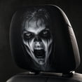 thumbnail image 5 of Ghost Face Headrest Covers, Scary Face Printing Auto Seat Car Headrest Protector, Car Headrest with Glowing-Eye Effects, Universal for Car Interior Vehicle Truck SUV for Halloween Decor, 5 of 6
