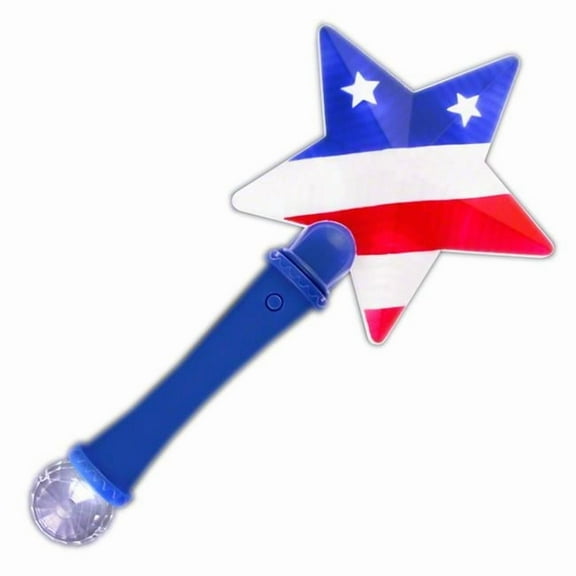 Light Up Patriotic US Flag Prism Wand Fourth of July