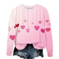 thumbnail image 2 of Jsaierl Chandails en Molleton pour Femmes Saint-Valentin Mignons Imprimé Cœur Chandails en Molleton Tendance Chandail Col Rond Décontracté Manches Longues pour Femmes, 2 of 4