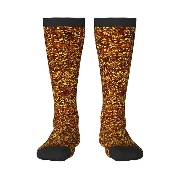 Bixox Golden Glitter Patterned Men's and Women's Knee Socks High Socks Outdoor Sports Socks