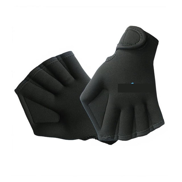 Gants de Natation Sans Doigts en Toile Accessoires de Plongée Paddles Résistantes à l'Eau, Unisexe