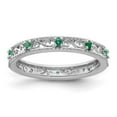 thumbnail image 3 of Auriga Fine Jewelry 925 Sterling Silver Created Emerald Ring for Women Size- 9, 3 of 6