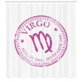 thumbnail image 2 of Ambesonne Virgo Shower Curtain, Pink Colored Horoscope, 69"Wx84"L, Pink White, 2 of 2