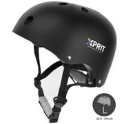 xprit Skateboarding, Scooter, Bike, Helmet with Impact Resistance, CPSC Certified, Black, Large