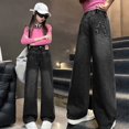 thumbnail image 6 of LWNYDPLSD Girls Baggy Jeans Straight Wide Leg Casual Denim Pants for Kids Y2k Distressed Vintage Denim Jeans Fashion Streetwear for Teens Girl, 6 of 8