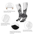 thumbnail image 6 of Lsque Monochrome Deer Floral Printed Crew Socks Men's Women's LightWeight Thin Casual Calf Socks ,Knee High Socks,Cotton Socks, 6 of 9
