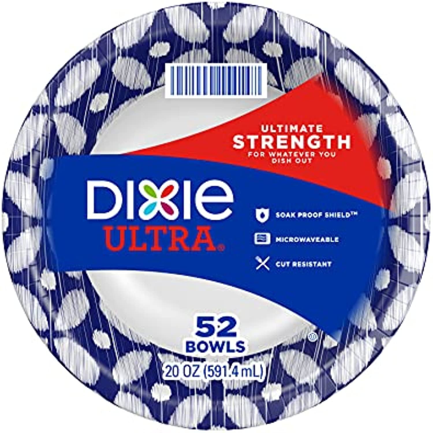 Dixie Ultra Paper Bowls, 20 Oz, Dinner Or Lunch Size Printed Disposable