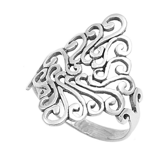 925 Sterling Silver Antique Filigree Style Ring Size 5