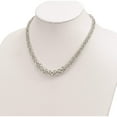 thumbnail image 4 of Sterling Silver Polished Byzantine Graduated Link Necklace (17 X 6.4) Made In Italy qg5963-17, 4 of 5