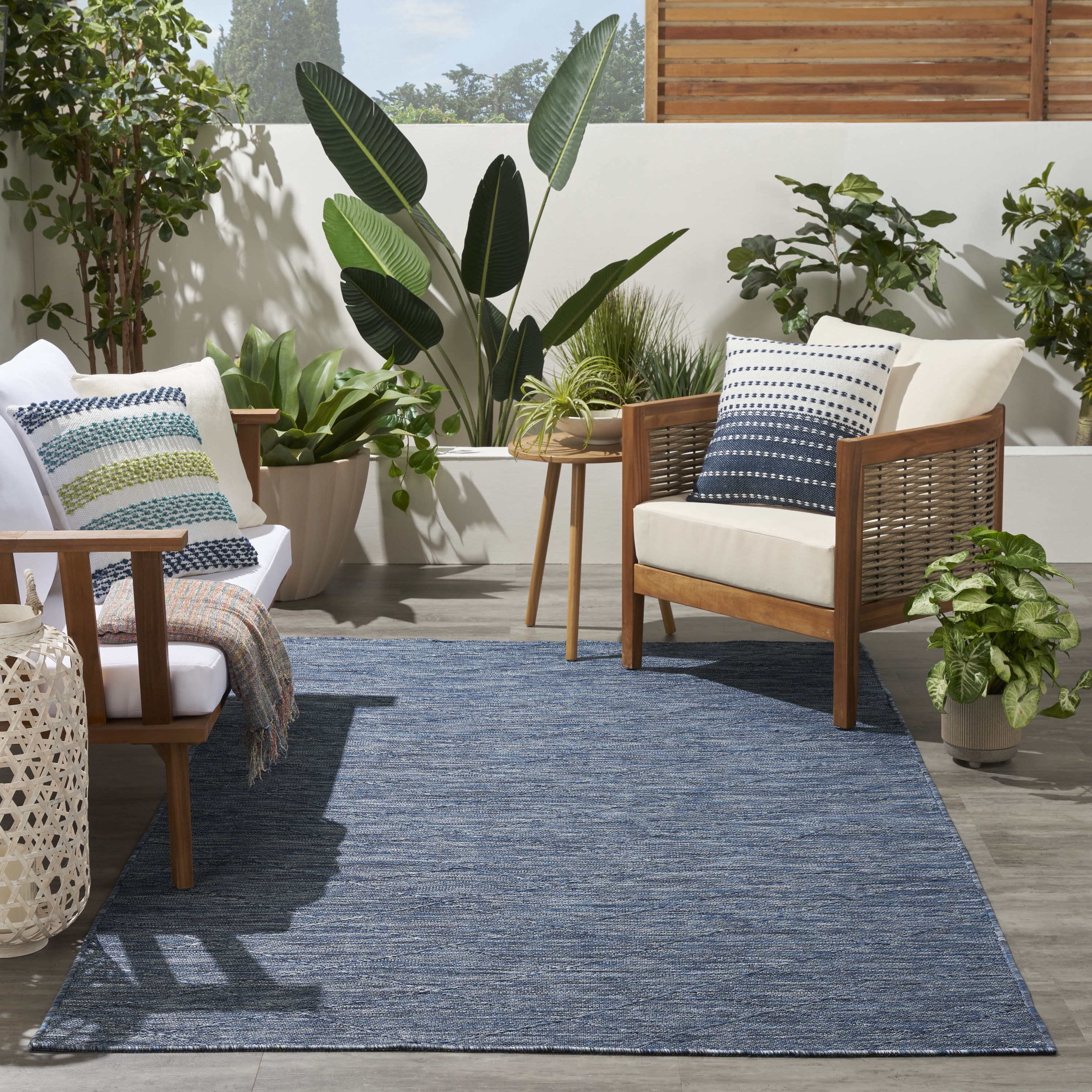 Nourison Practical Solutions Indoor/Outdoor Navy Blue 6' x 9' Area Rug (6x9)