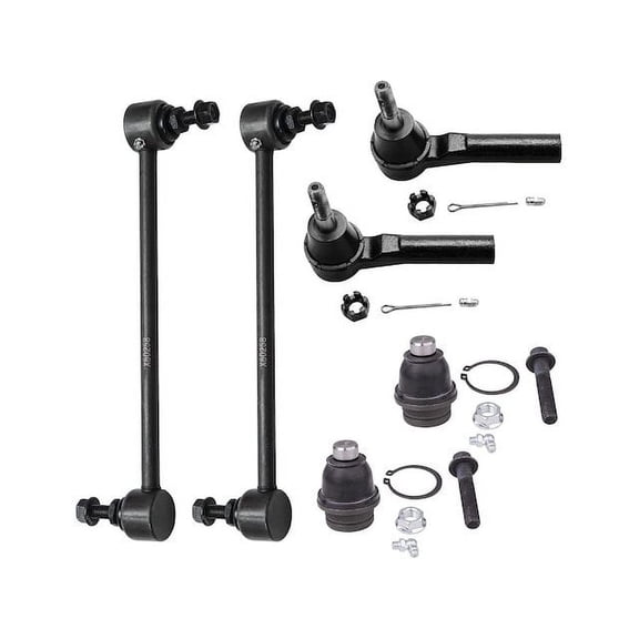 Front Ball Joint Sway Bar Link Tie Rod End Kit - Compatible with 2007 - 2017 Jeep Patriot 2008 2009 2010 2011 2012 2013 2014 2015 2016