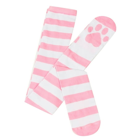 

LBECLEY Womens High Socks Womens Foot Bottom Cat Cotton Socks Stripe High Tube Socks Womens Thigh Socks Over Knee Womens Rustic Christmas Stocking Pink One Size
