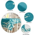 thumbnail image 6 of Teal Coral Rectangle/Square/Round Waterproof Tablecloths 60x84 inch Aqua Summer Beach Nautical Seaside Coastal Polyester Table Cloth Table Cover Tabletop for Wedding Party Dinner, 6 of 6