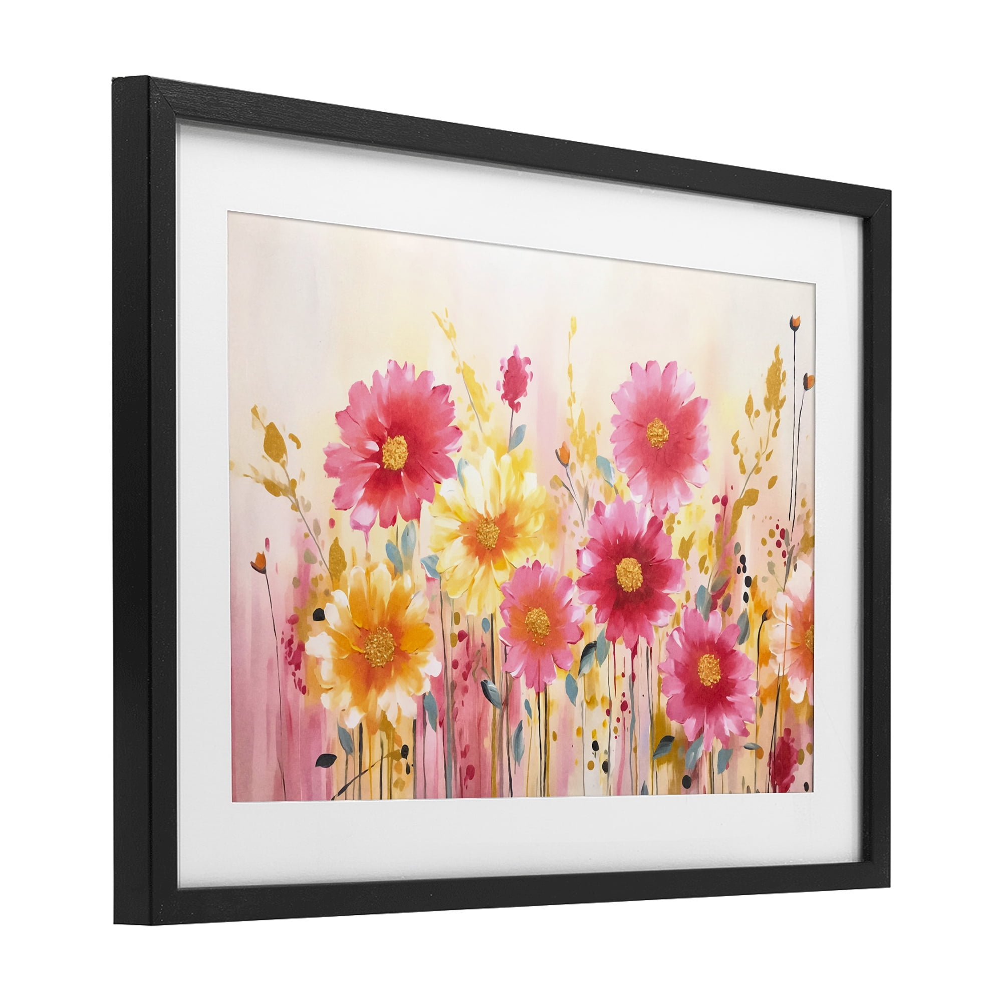 Stupell Industries Blush Blooming Whimsy Black Framed Print Under Glass, design by Andrea Haase