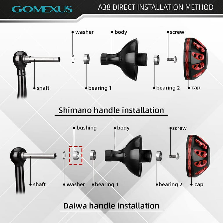 GOMEXUS Power Knob Compatible for Shimano Stradic CI4 Sahara FI