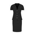 thumbnail image 5 of Women's 2 Piece Suit Skirt Set Business Casual Short Sleeve Blazer and Pencil Skirt for Work Office, 5 of 6