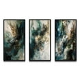 thumbnail image 3 of Designart "Inner Worlds of Marble Green and Black III" Modern Geometric Framed Wall Art Set Of 3 - Green Abstract Frame Gallery Wall Set For Home Decor, 3 of 7