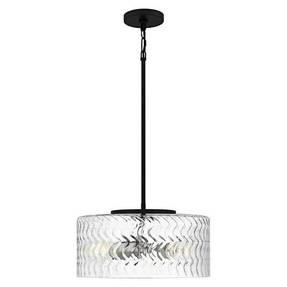 Elara 3-Light Matte Black and Brushed Nickel Pendant Light with Clear Glass