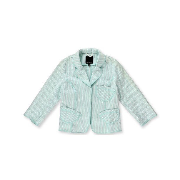The Limited Womens Seersucker Blazer Jacket, Azul, XS The Limited Sin botón