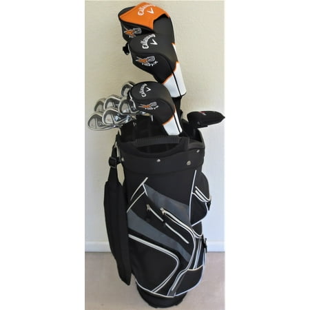 - Mens Callaway Complete Golf Set Driver, Fairway Wood, Hybrid, Irons, Putter, Stand Bag Stiff Flex