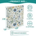 thumbnail image 3 of FORMRS 3 Ring Binder 1.5 inch with Pockets Set of 2 Clip Board 200 Sheets Capacity, Blue Floral, 3 of 8