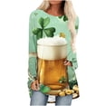 thumbnail image 2 of Moxiu St Patricks Day Shirt Women Long Sleeve Lucky Funny Tshirts Clover Irish Shamrock Graphic Tees Blouse Tops Tunics for Women to Wear with Leggings 2025 Multicolor,XXXL, 2 of 5