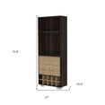thumbnail image 4 of HomeRoots 488497 Dark Brown Corner Bar Cabinet with Multiple Shelves, 4 of 6