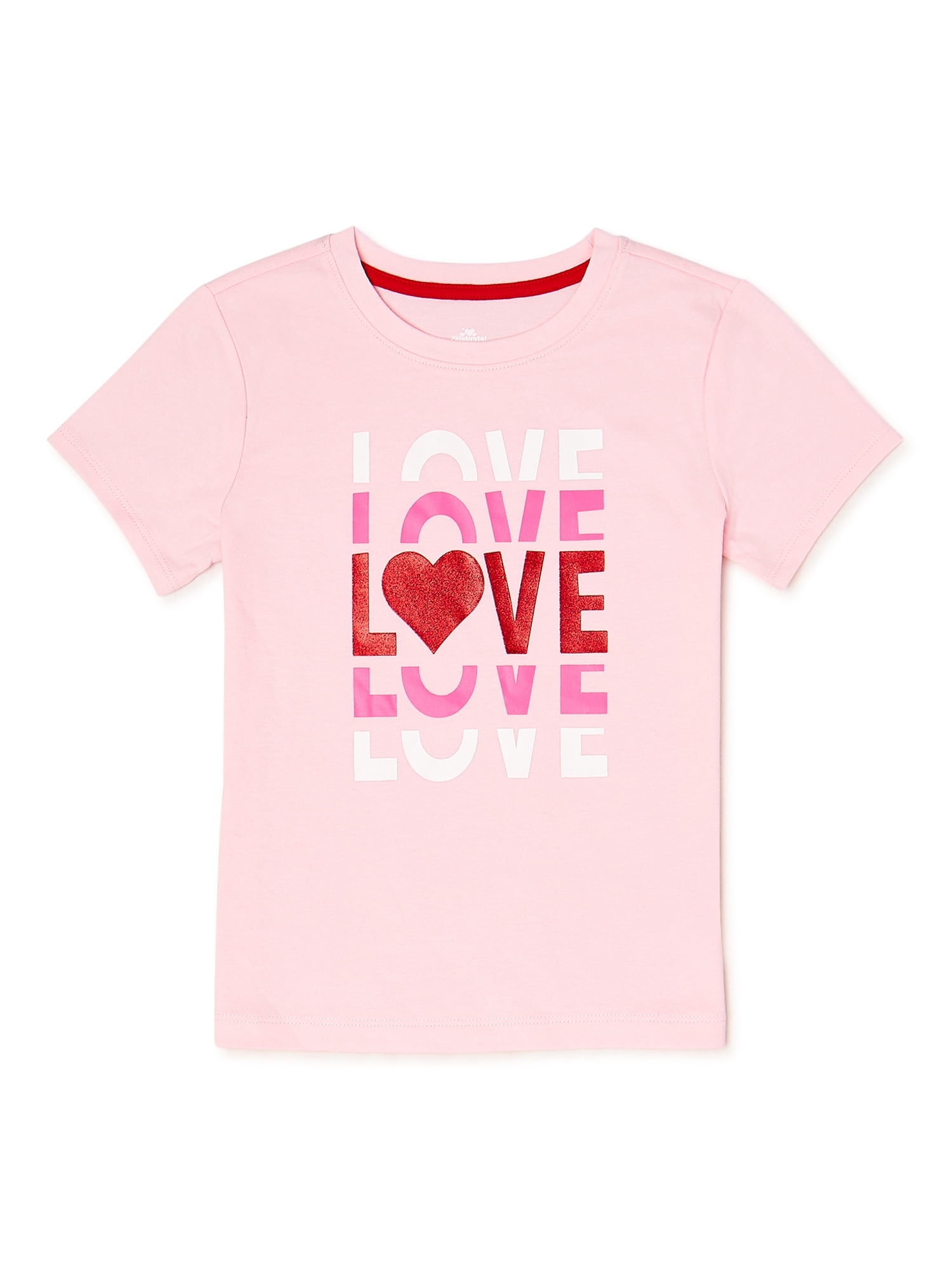 Girls’ Valentine’s Day Love Graphic T-Shirt, Sizes 4-18 - Walmart.com